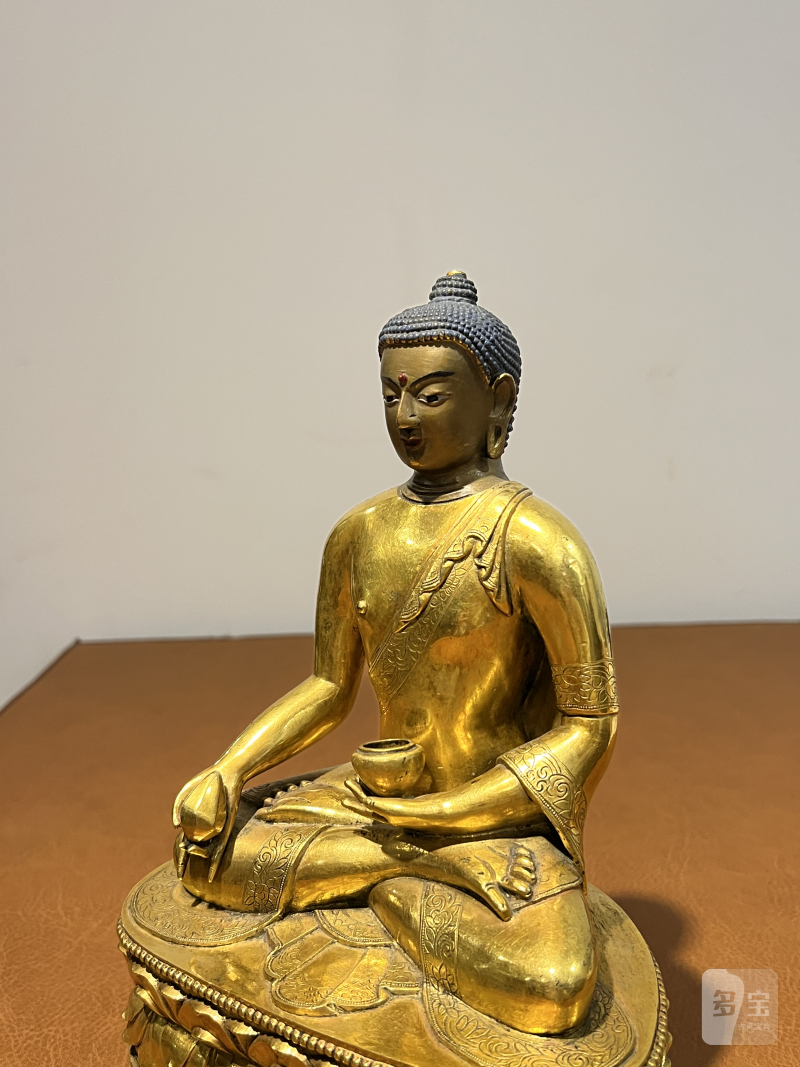 清 铜鎏金药师佛蒙古查娜巴扎尔风格 - 图4